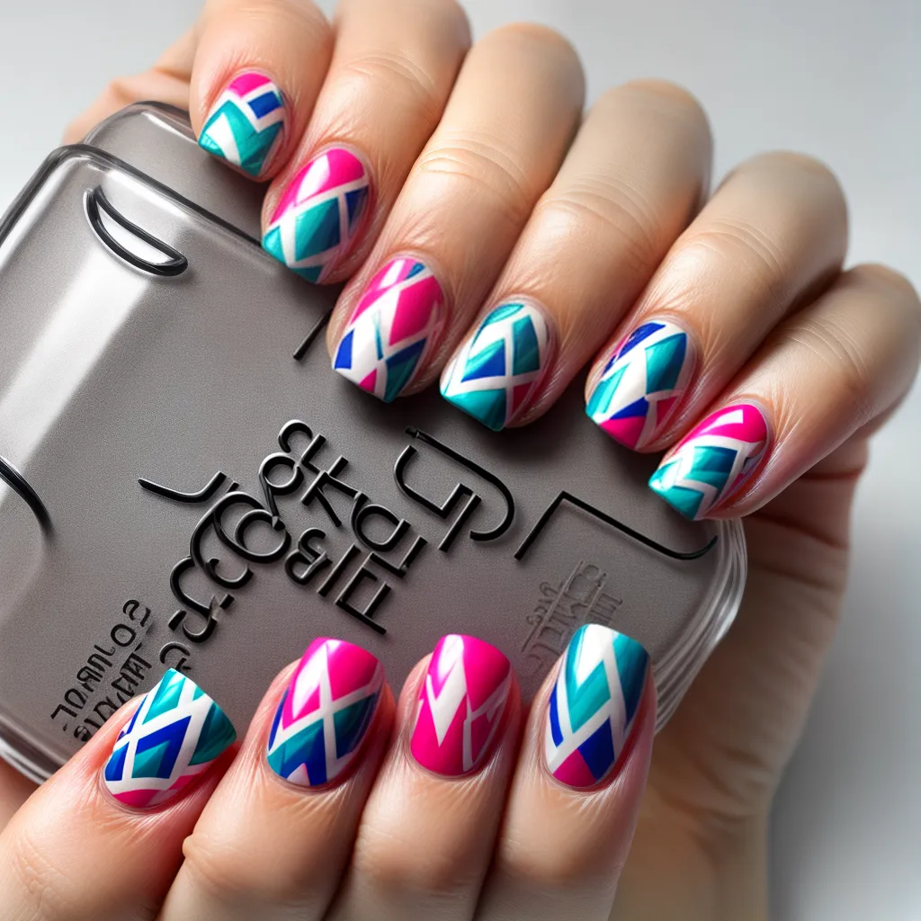unhas geometricas coloridas design 1
