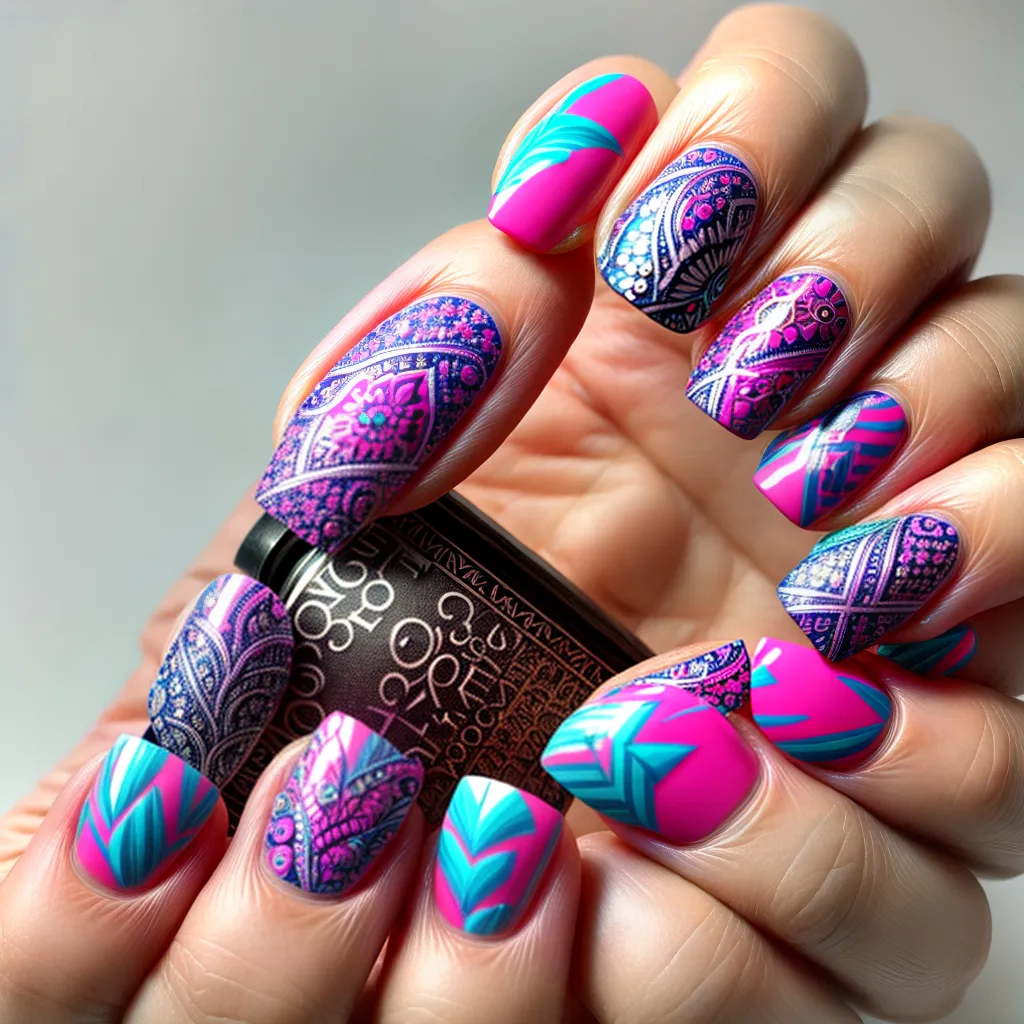 unhas geometricas coloridas artisticas 1