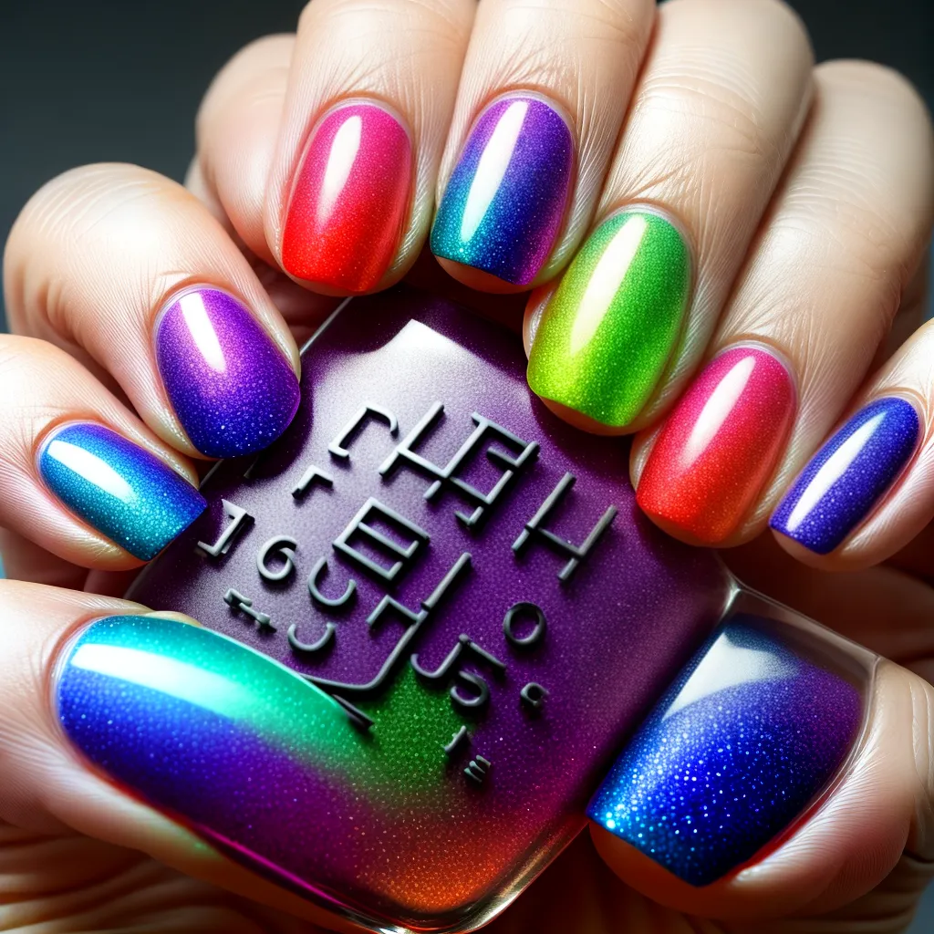 unhas coloridas holograficas artisticas
