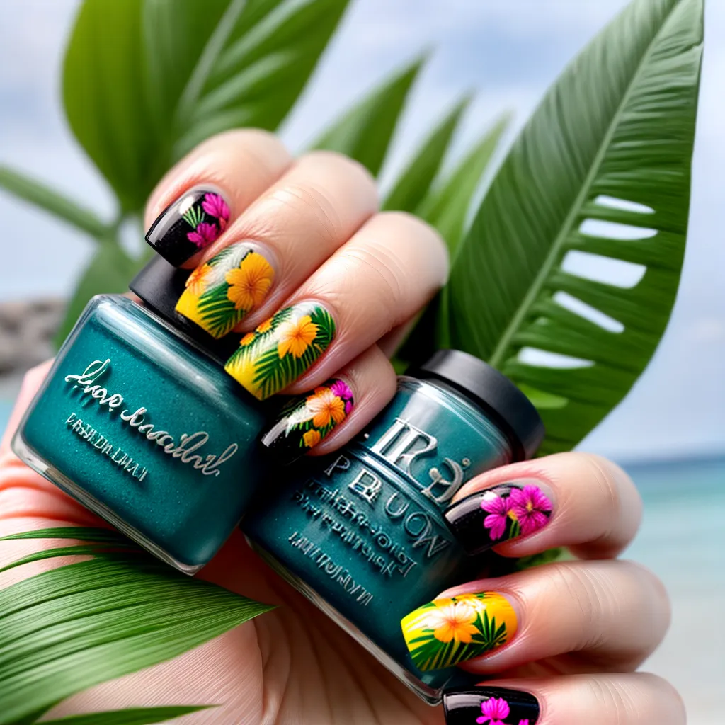 unhas tropicais verao estampas coloridas