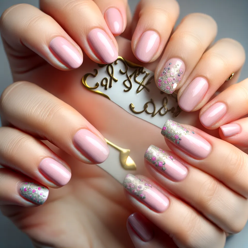 unhas vintage floral pastel