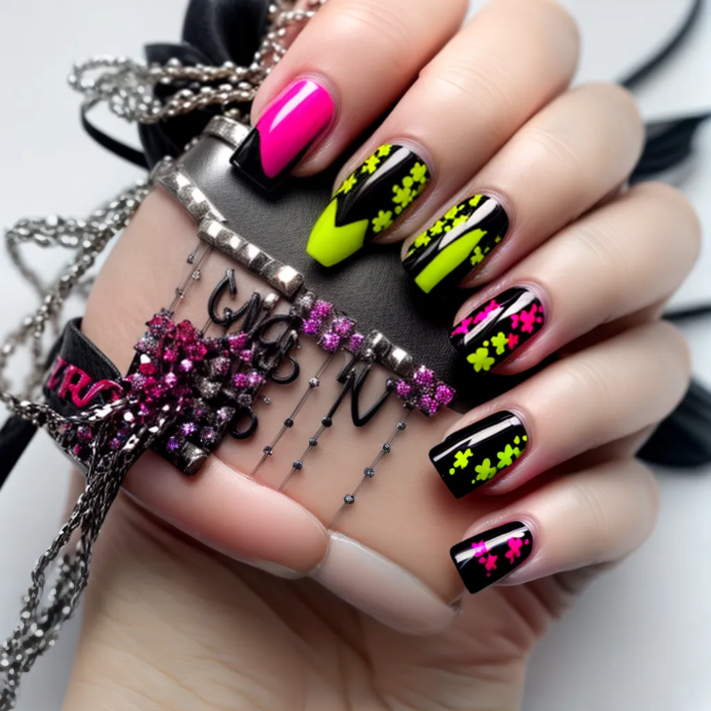 unhas punk coloridas estilo rebelde unhas punk coloridas estilo rebelde