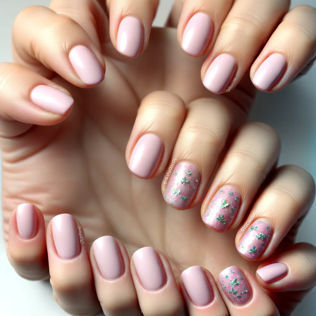 unhas florais pastel romance
