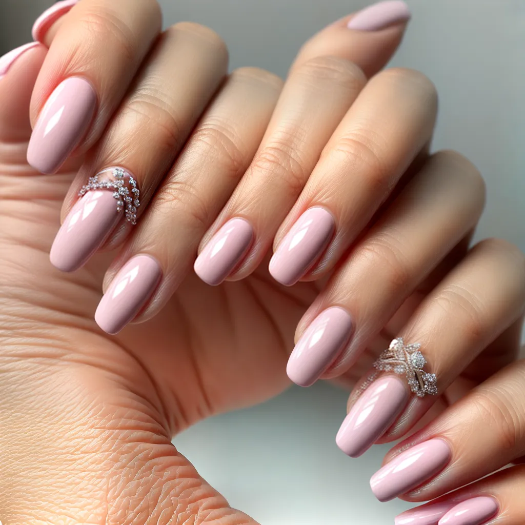 unhas romanticas coracoes rosas iniciais