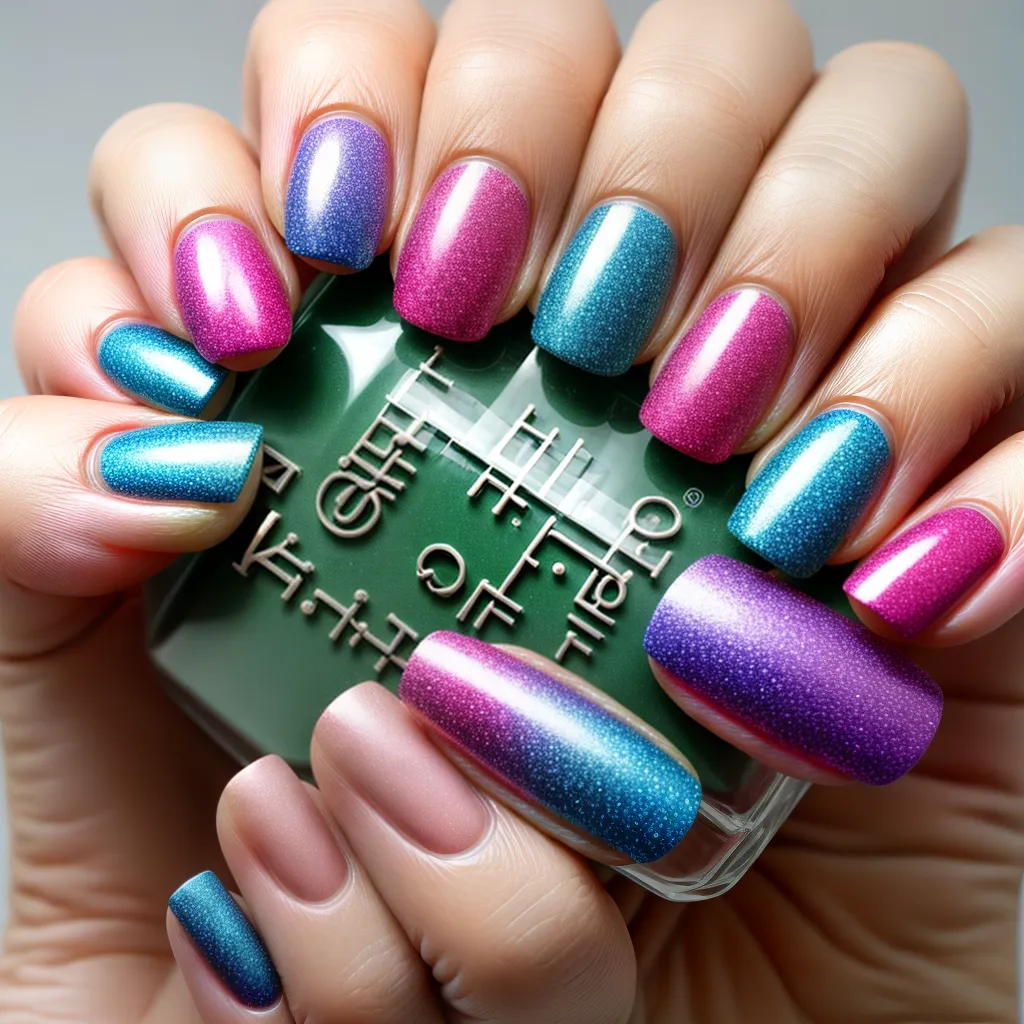 unhas artisticas mosaico mao