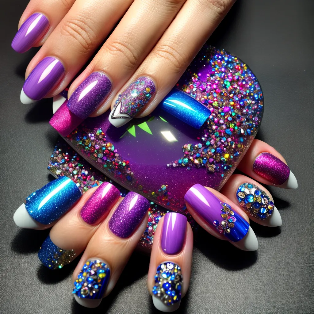 unhas decoradas efeito vidro quebrado 1
