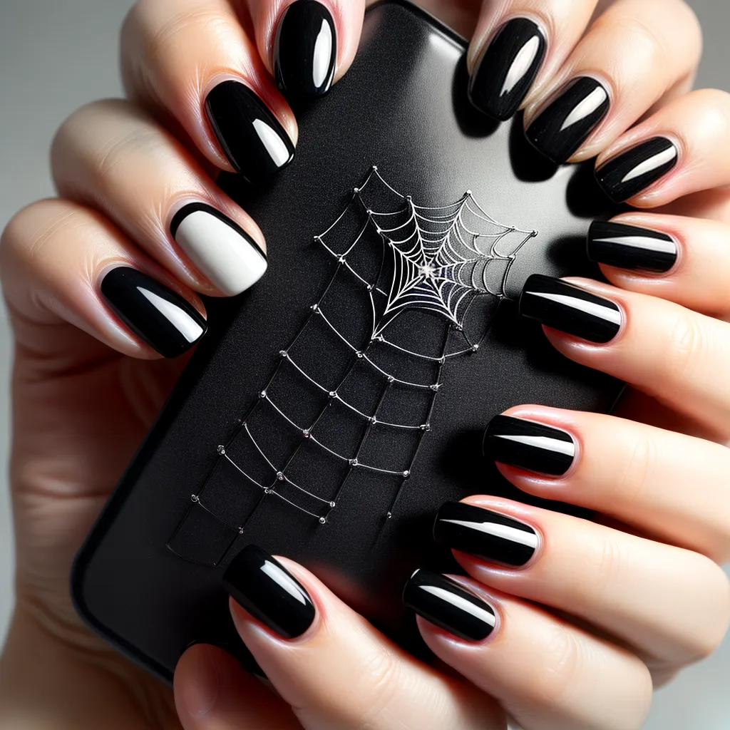 unhas aranha preto branco 1 unhas aranha preto branco 1