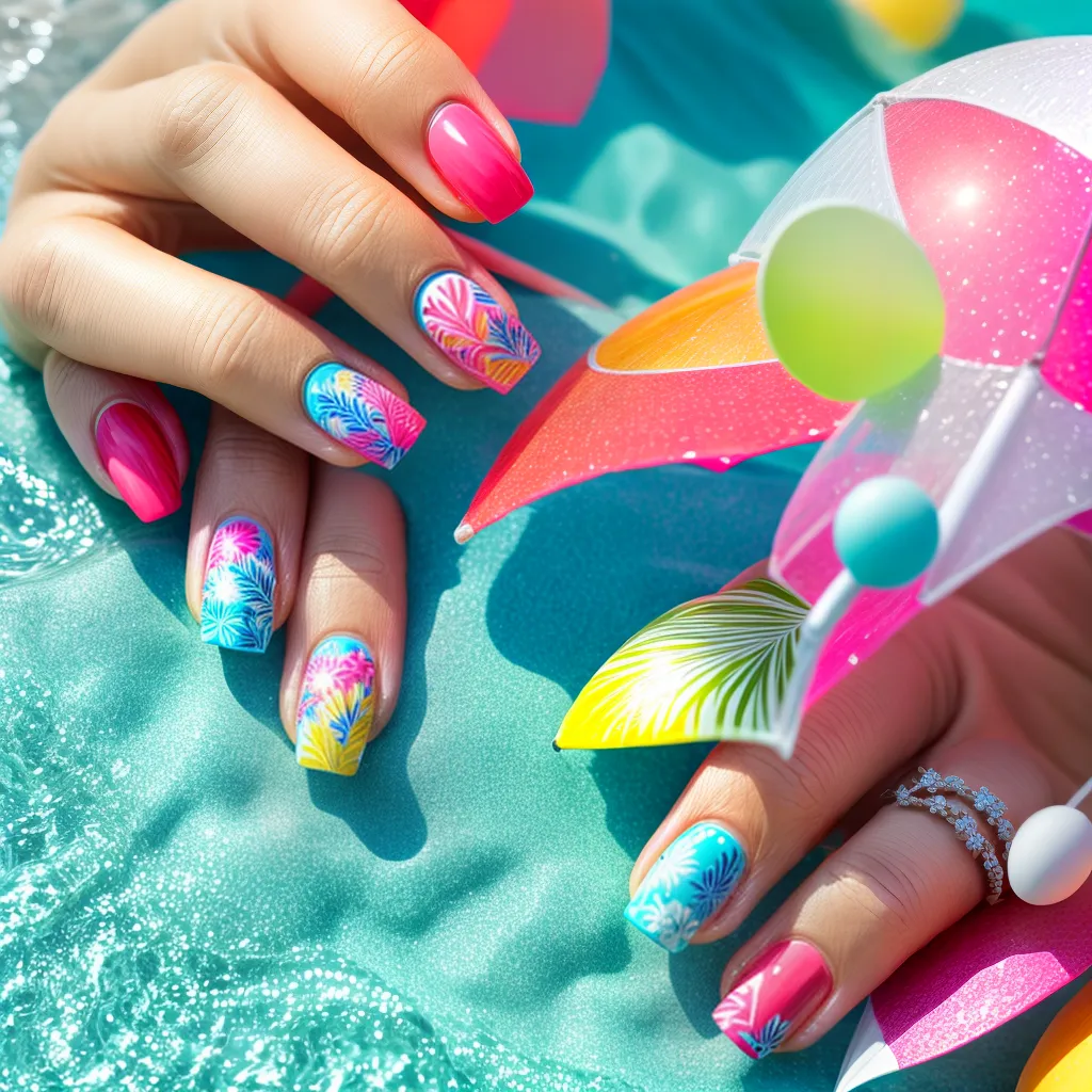 unhas verao praia palmeira concha unhas verao praia palmeira concha