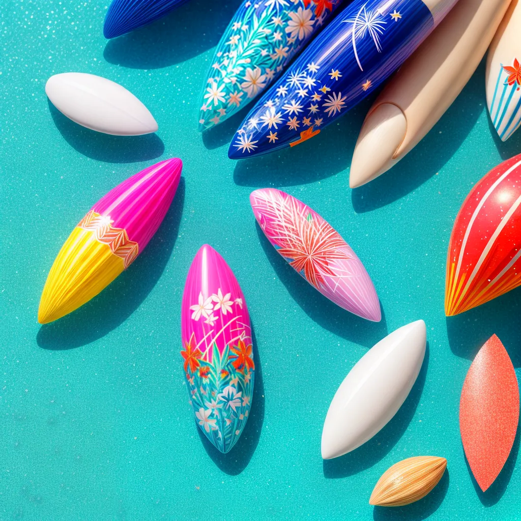 unhas artisticas praia palmeiras conchas 1