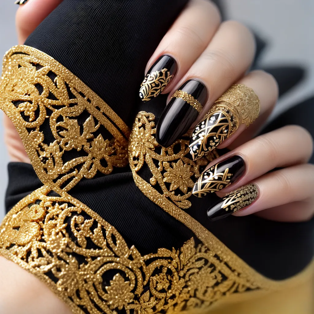 unhas art deco ouro preto unhas art deco ouro preto