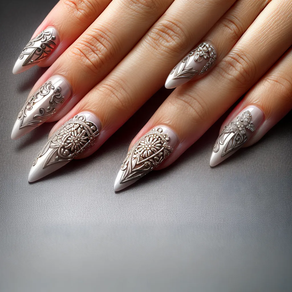 unhas art deco geometricas metalicas 1