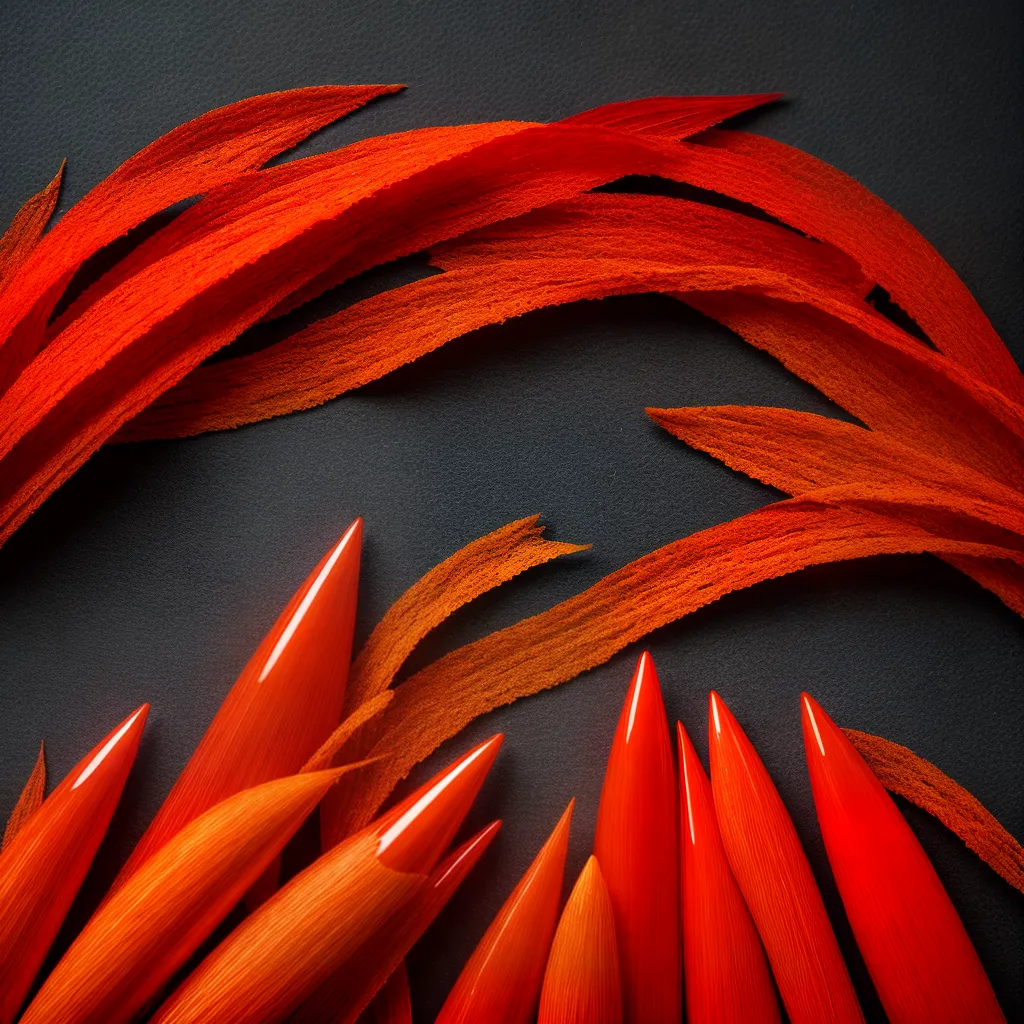 unhas fogo vermelho laranja brilho