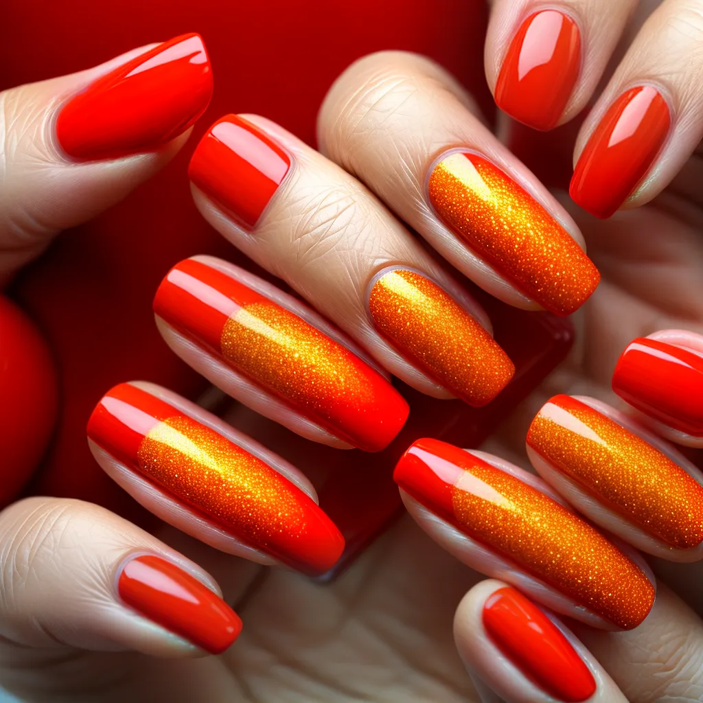 unhas fogo vibrante design elegante