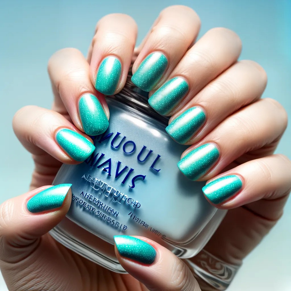 unhas azul ondas concha agua unhas azul ondas concha agua