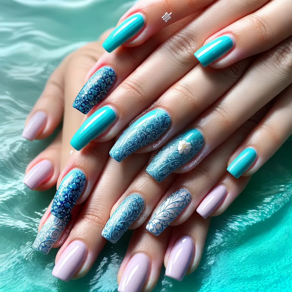 unhas artisticas aquaticas verao unhas artisticas aquaticas verao