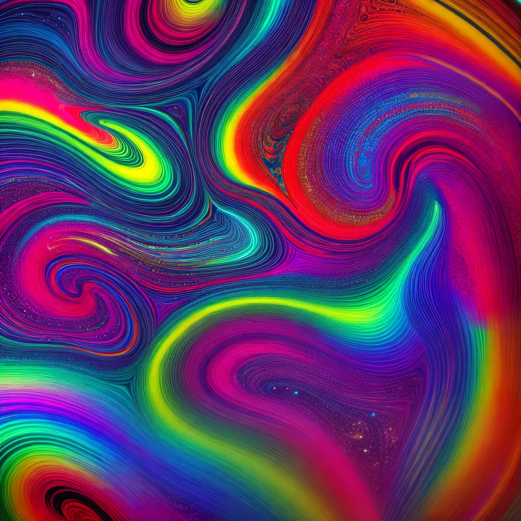 unhas psicodelicas swirls cores neon