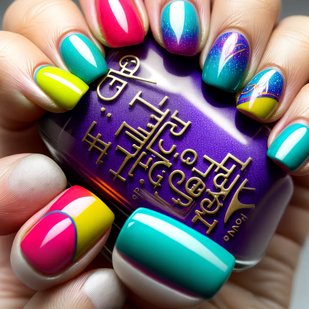 nail art psicodelico vibrante