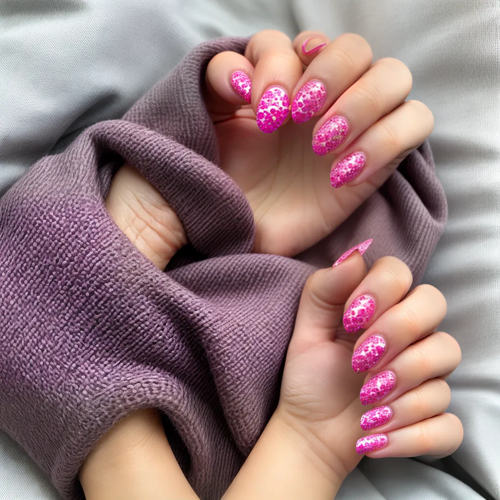 unhas manicure tema pijama