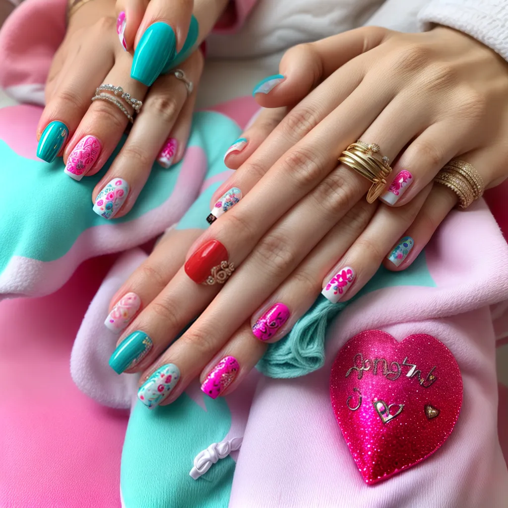 unhas tema pijama divertido
