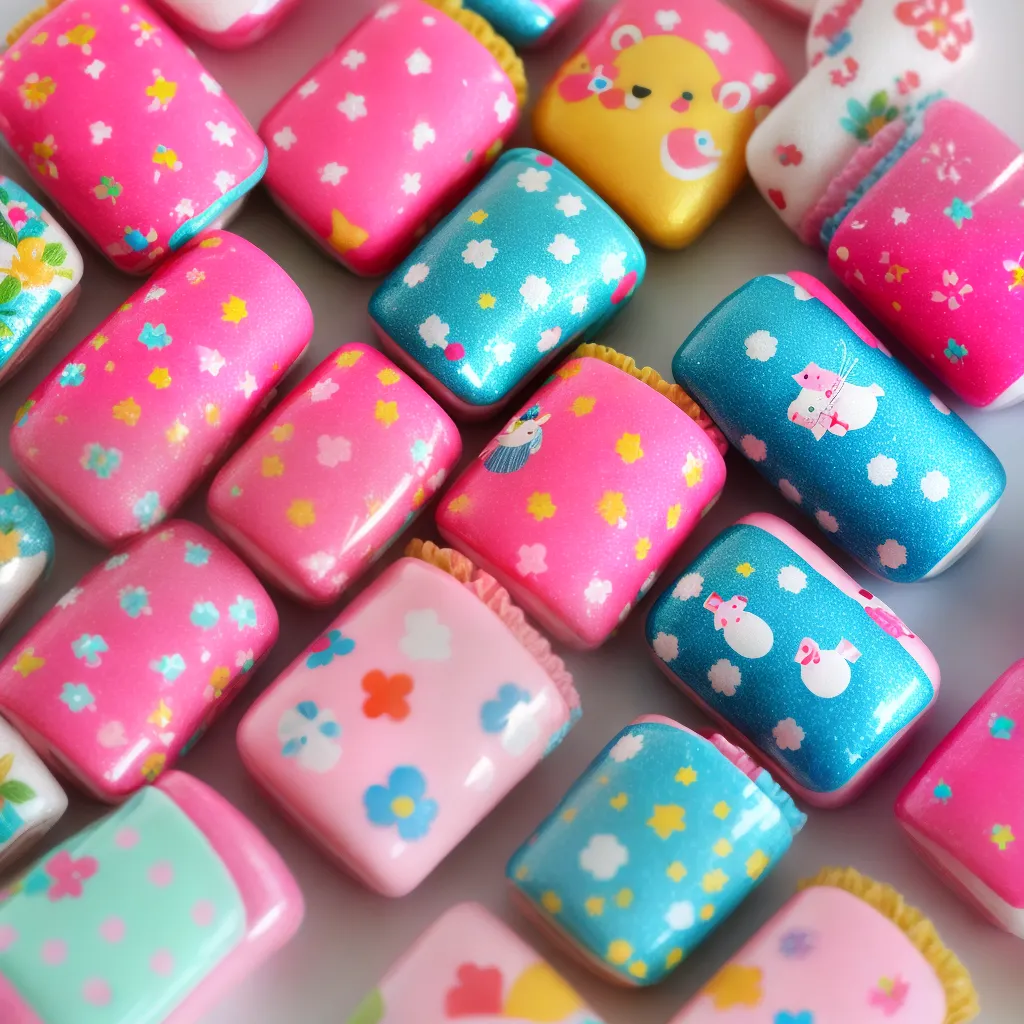unhas artisticas festivas pijama ursinhos