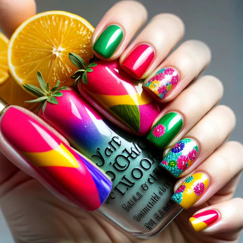 unhas artisticas frutas coloridas unhas artisticas frutas coloridas