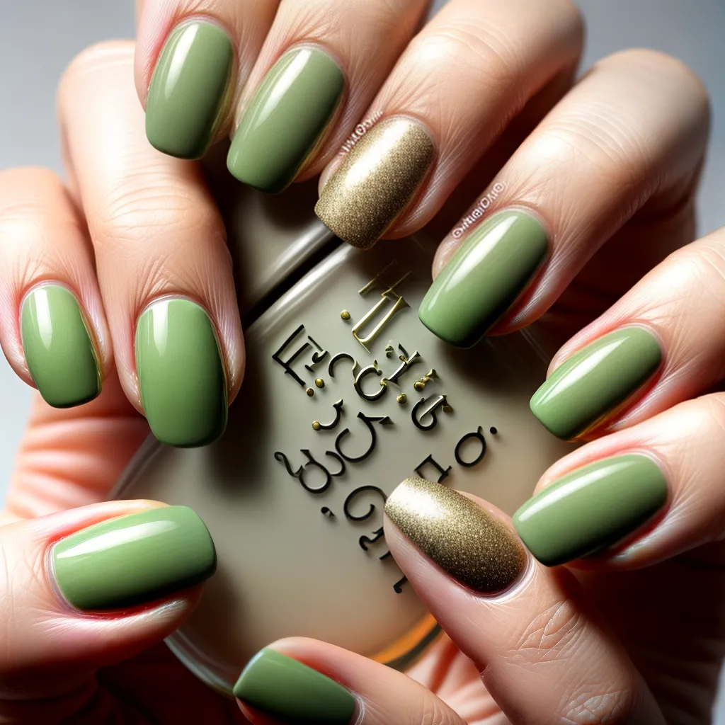 unhas elficas verde ouro