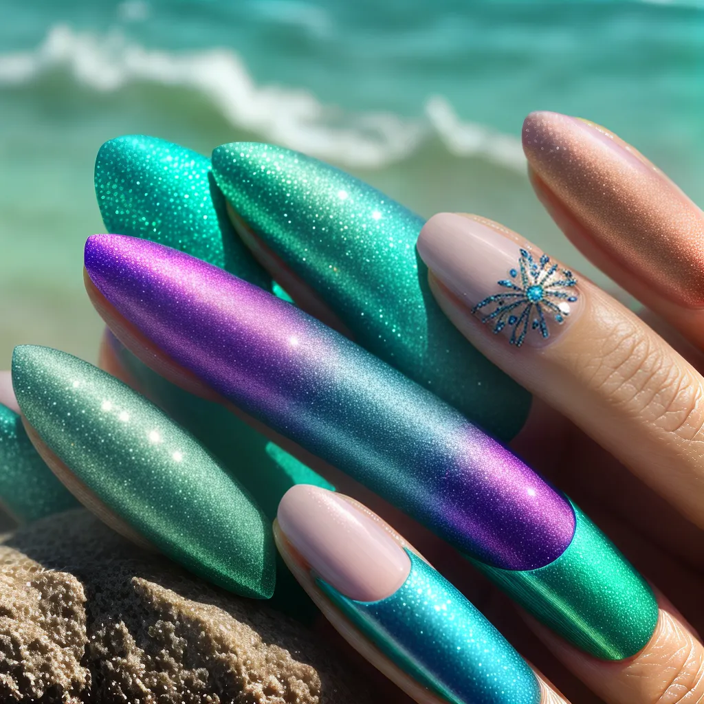 unhas mermaid designs encantadoras
