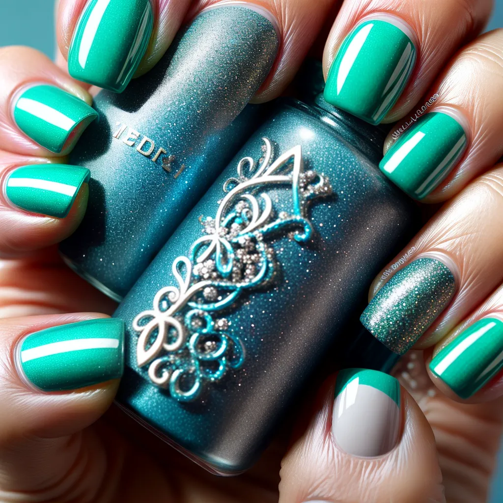 unhas mermaid artesanal brilho