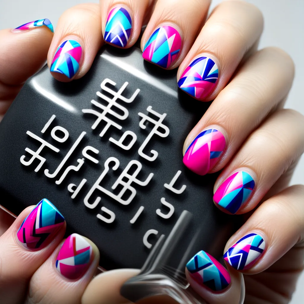 unhas ilusao otica design geometrico
