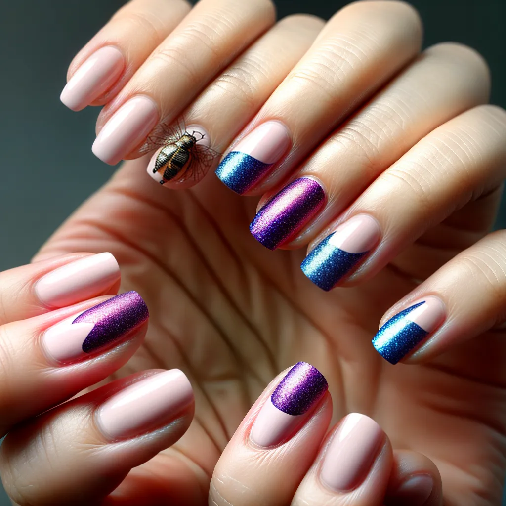 unhas insetos designs coloridos