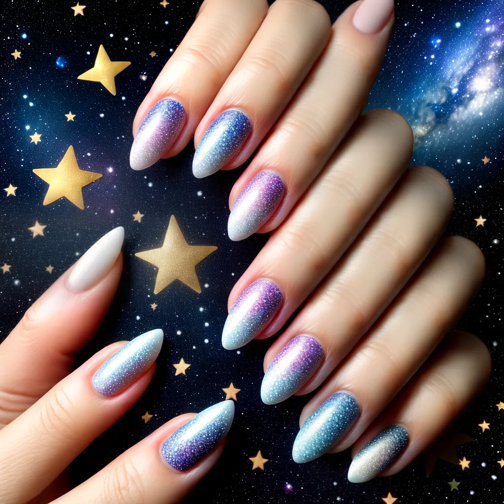 unhas estrelas luas
