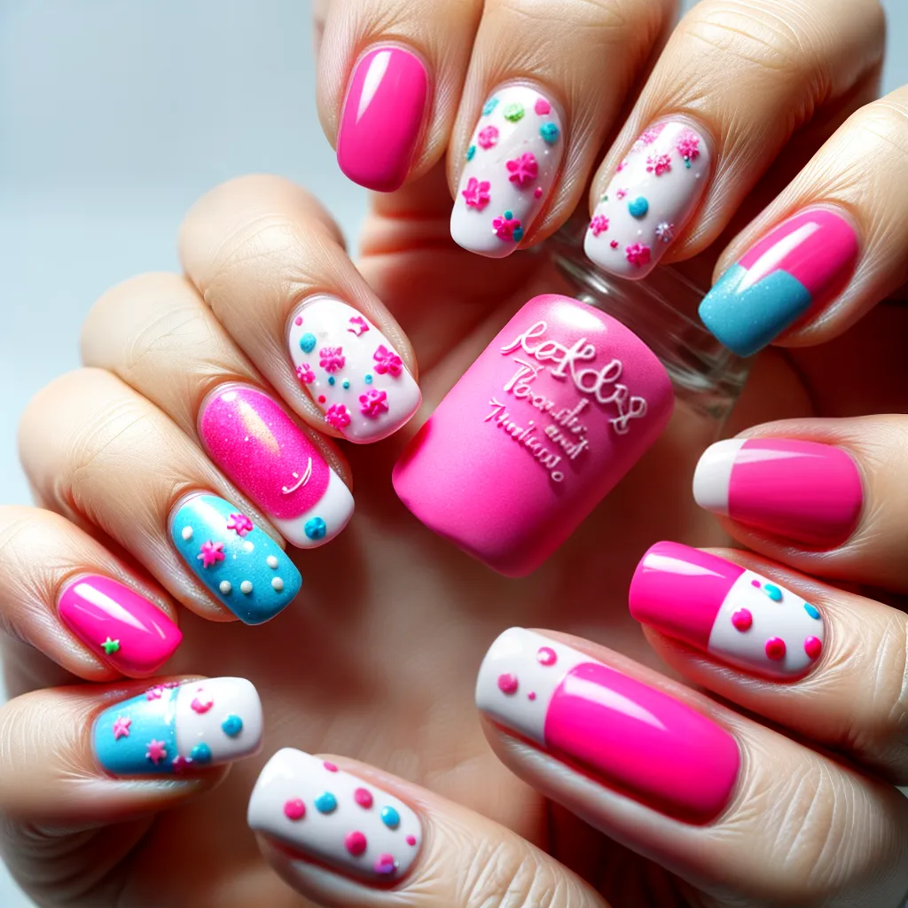 unhas manicure sorvete colorido 2 unhas manicure sorvete colorido 2