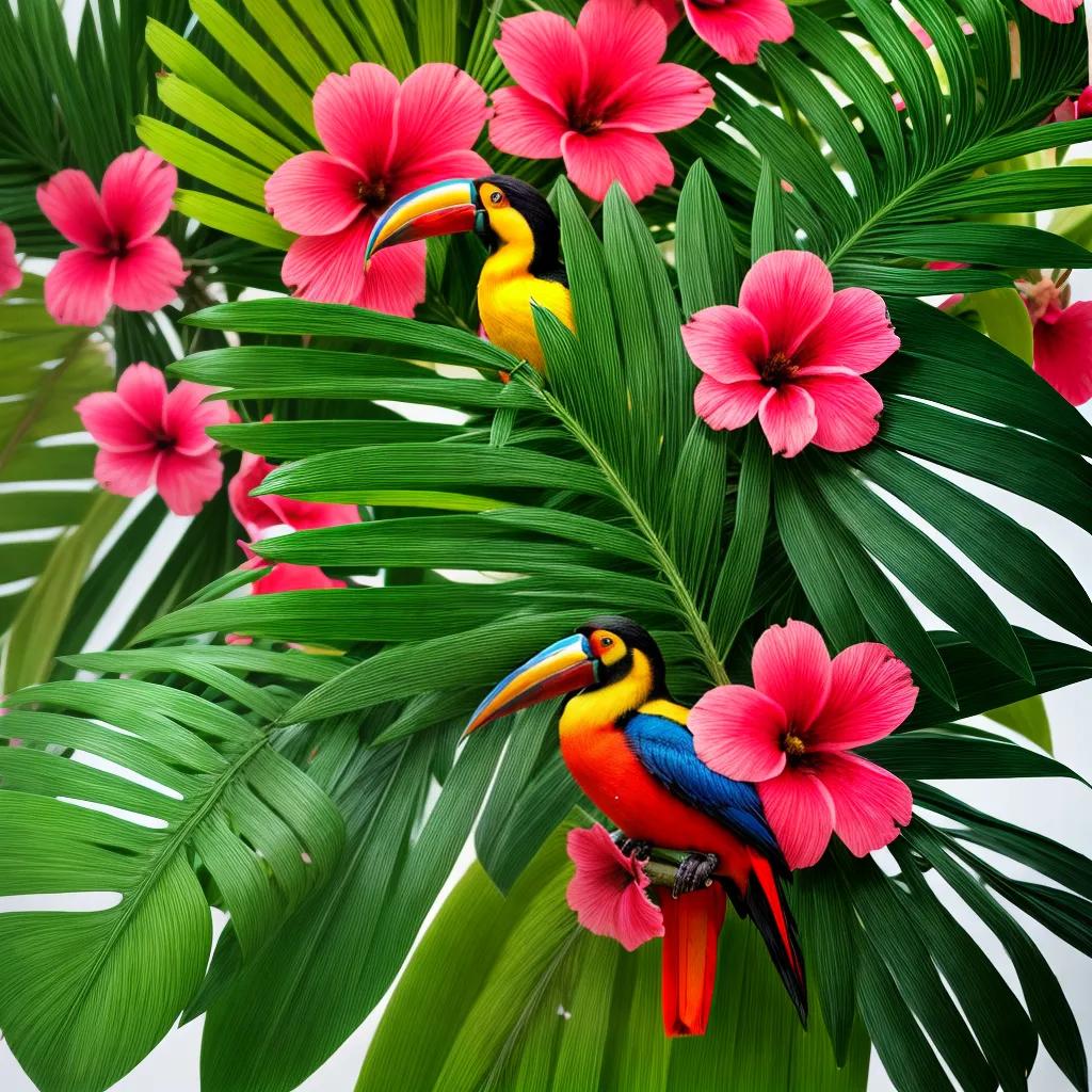 unhas tropicais folhas flores tucanos 1 unhas tropicais folhas flores tucanos 1