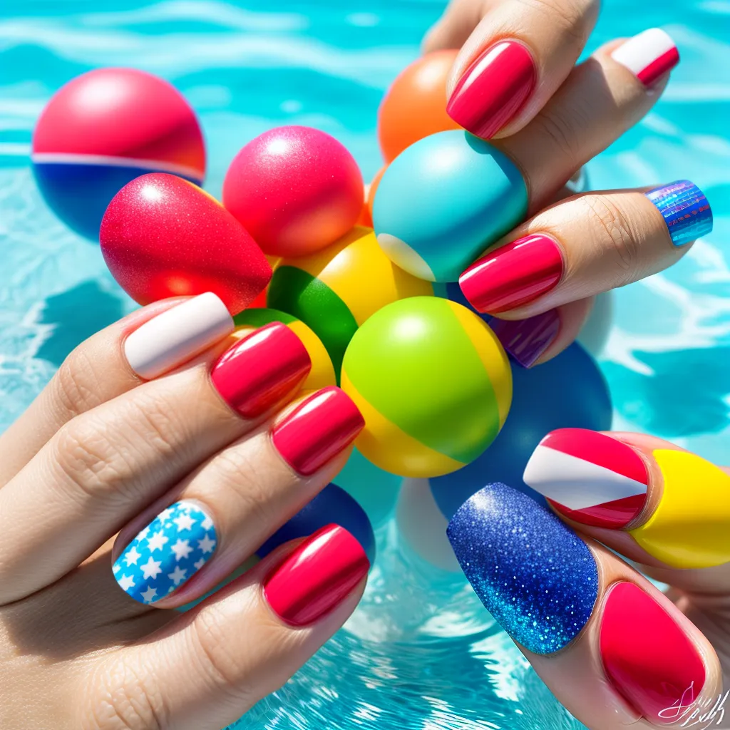 unhas verao piscina frutas brilho unhas verao piscina frutas brilho