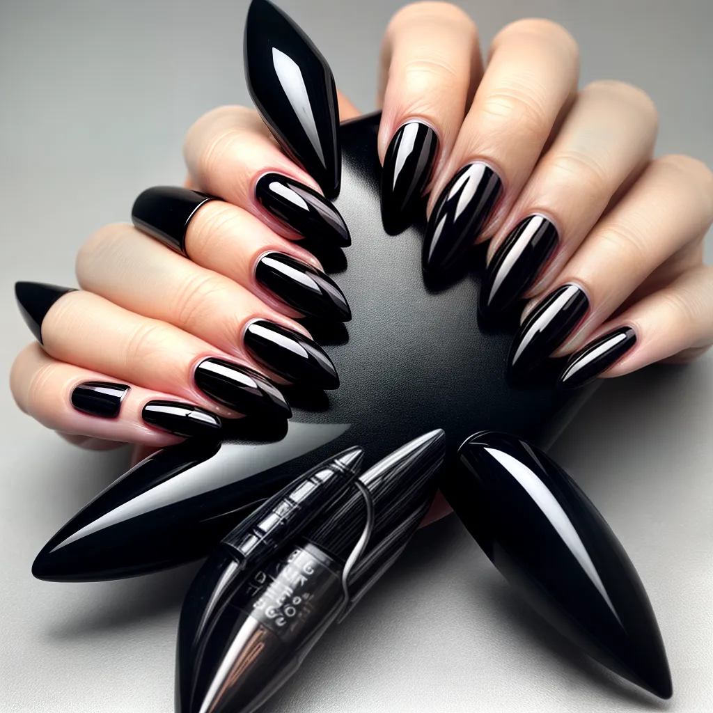 unhas estileto poderosas preto unhas estileto poderosas preto