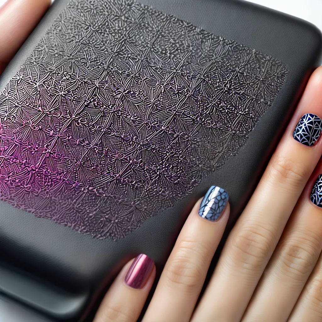 estampa unhas mao design vibrante