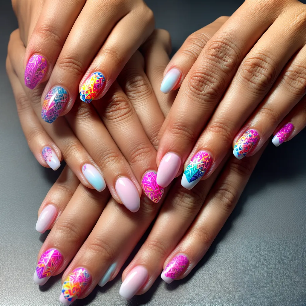unhas geometricas coloridas design 3