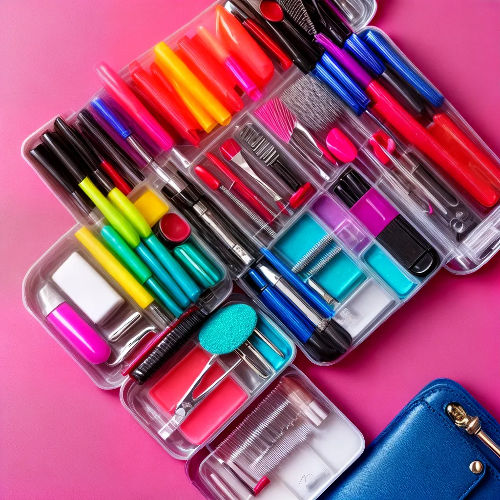 kit manicure ferramentas unhas coloridas