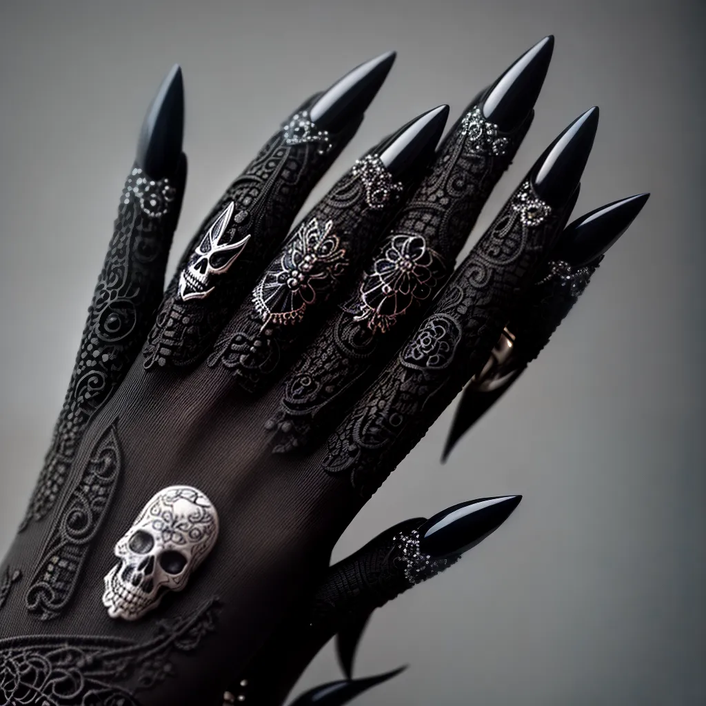 unhas goticas arte intrincada