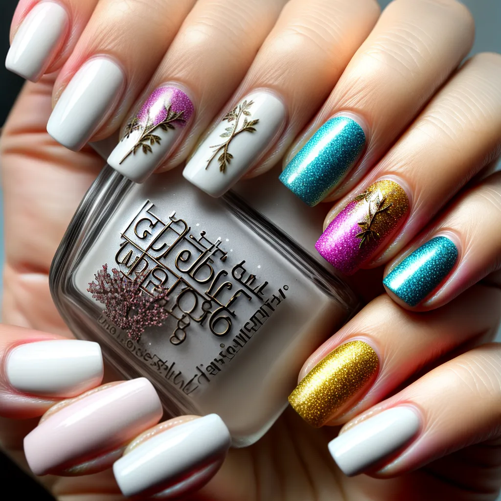 unhas artisticas aves coloridas