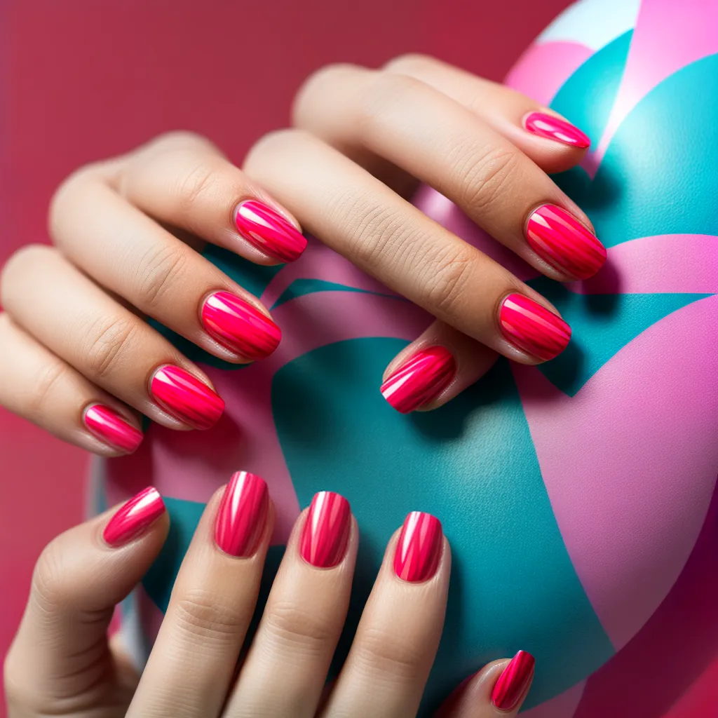 unhas geometricas coloridas cubismo