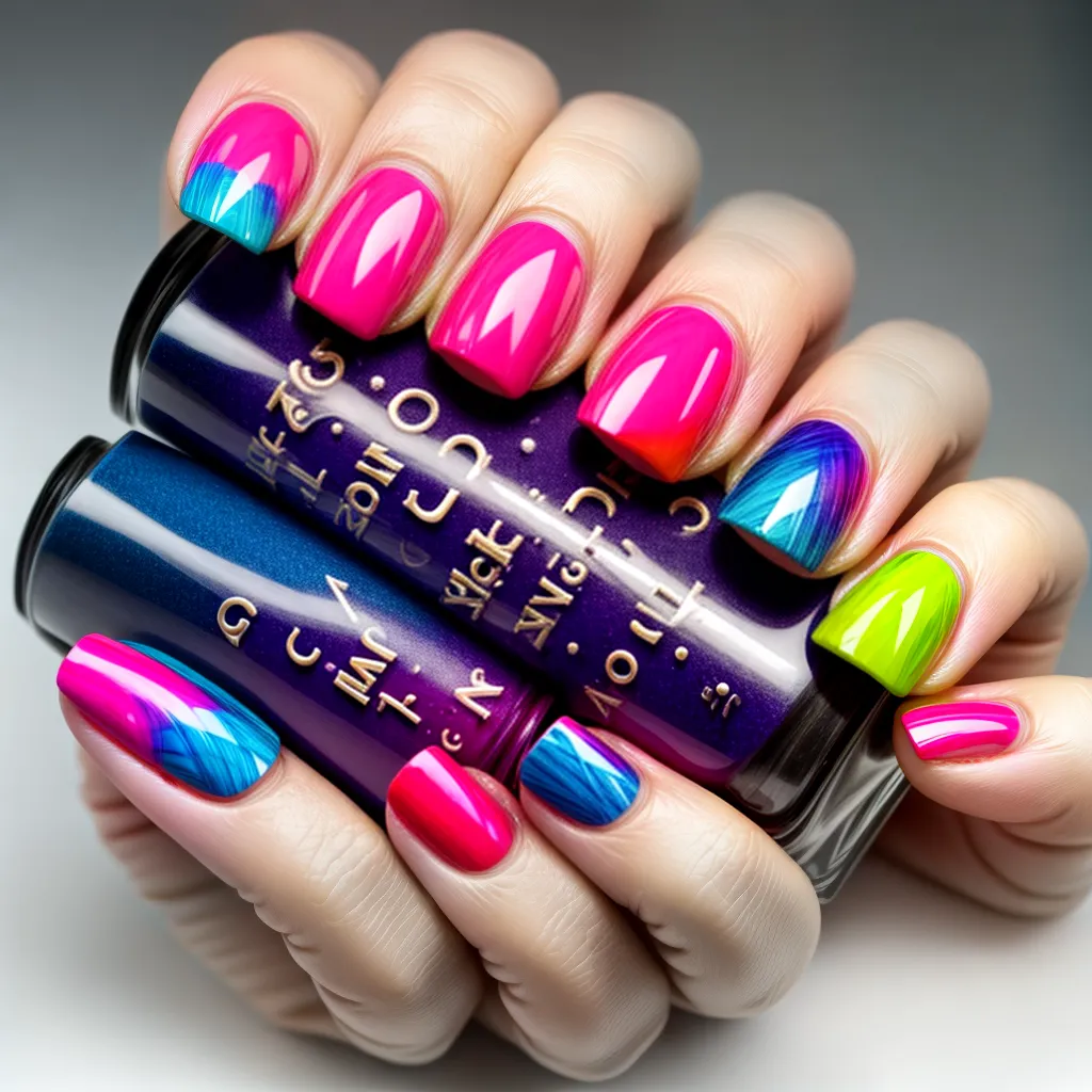 unhas cubistas arte abstrata vibrante