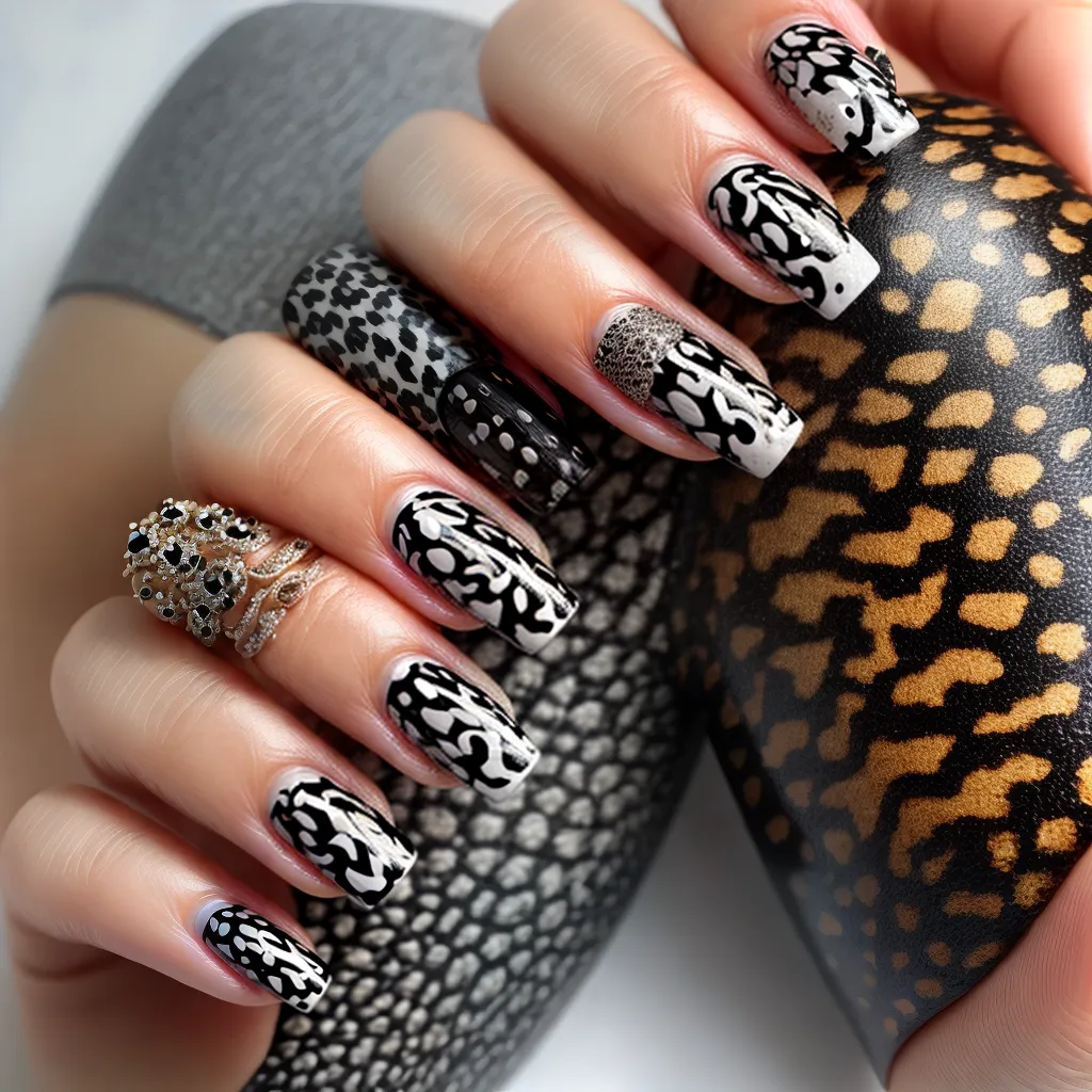 unhas estampas animais vibrantes 1