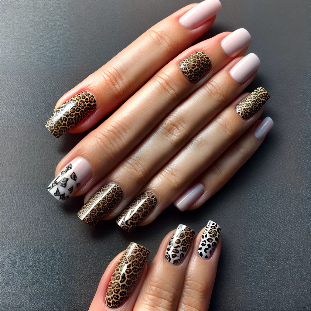unhas estampa animal art nail
