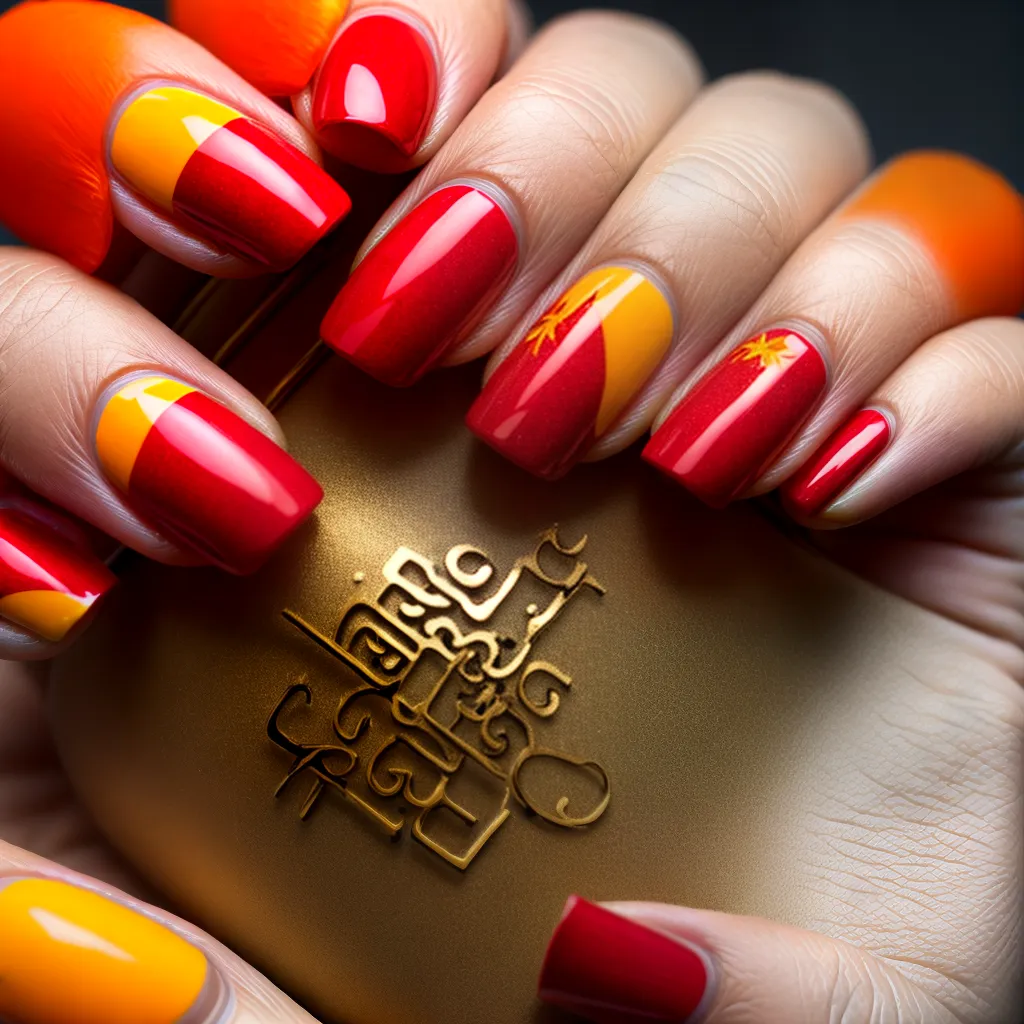 unhas fogo arte mao