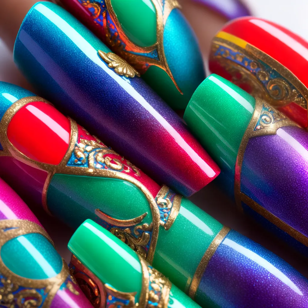 unhas artisticas cores vibrantes