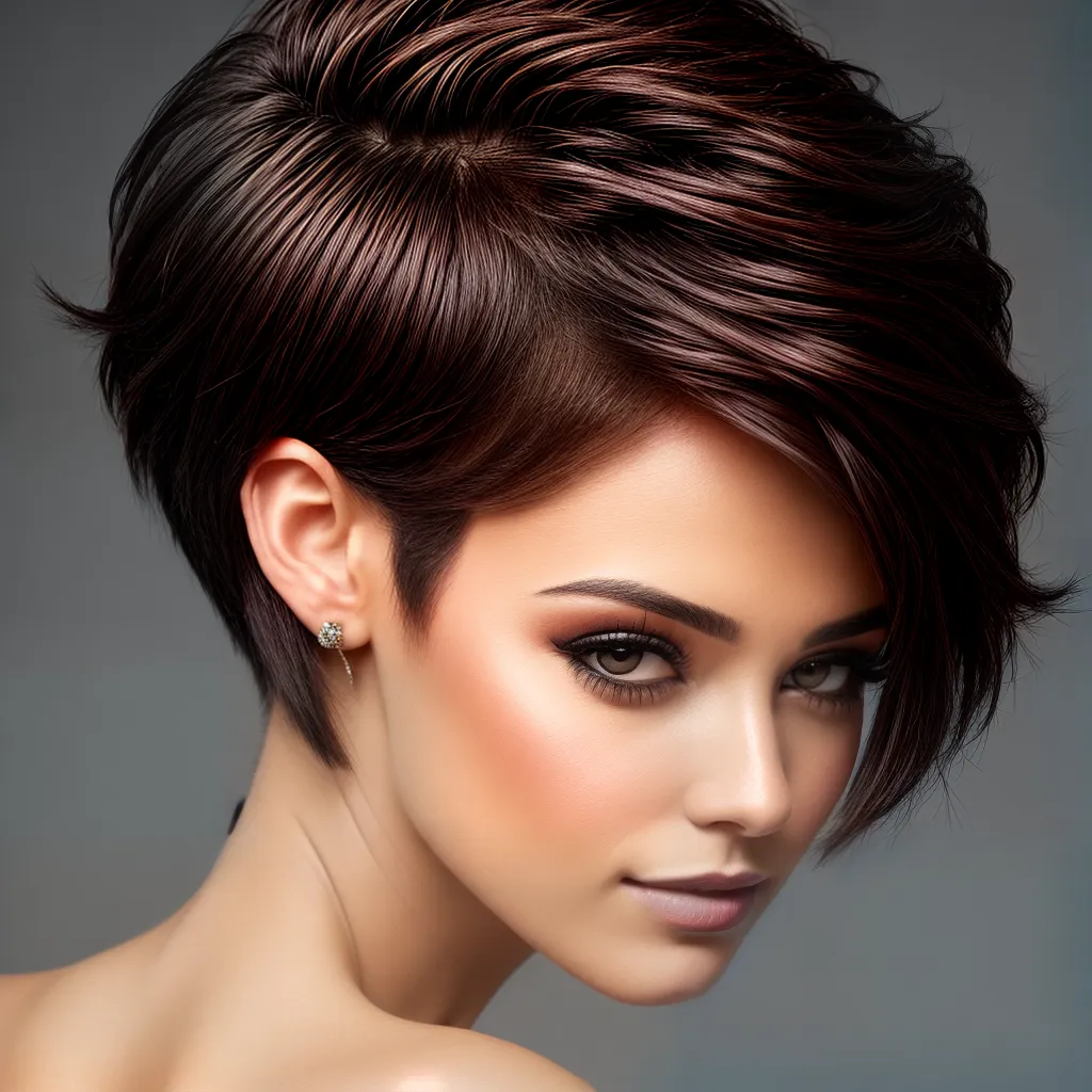 mulher corte pixie estiloso