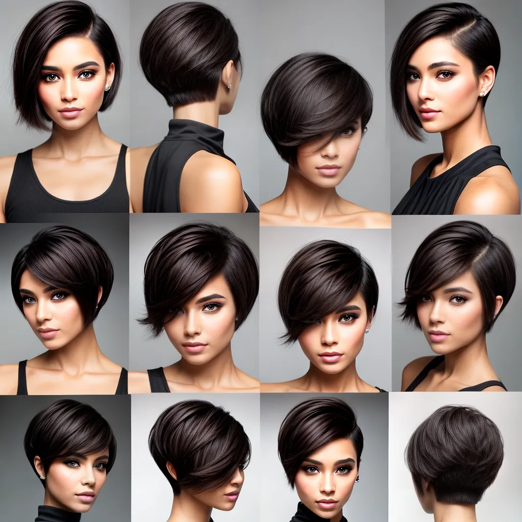 mulher cabelo curto varios penteados