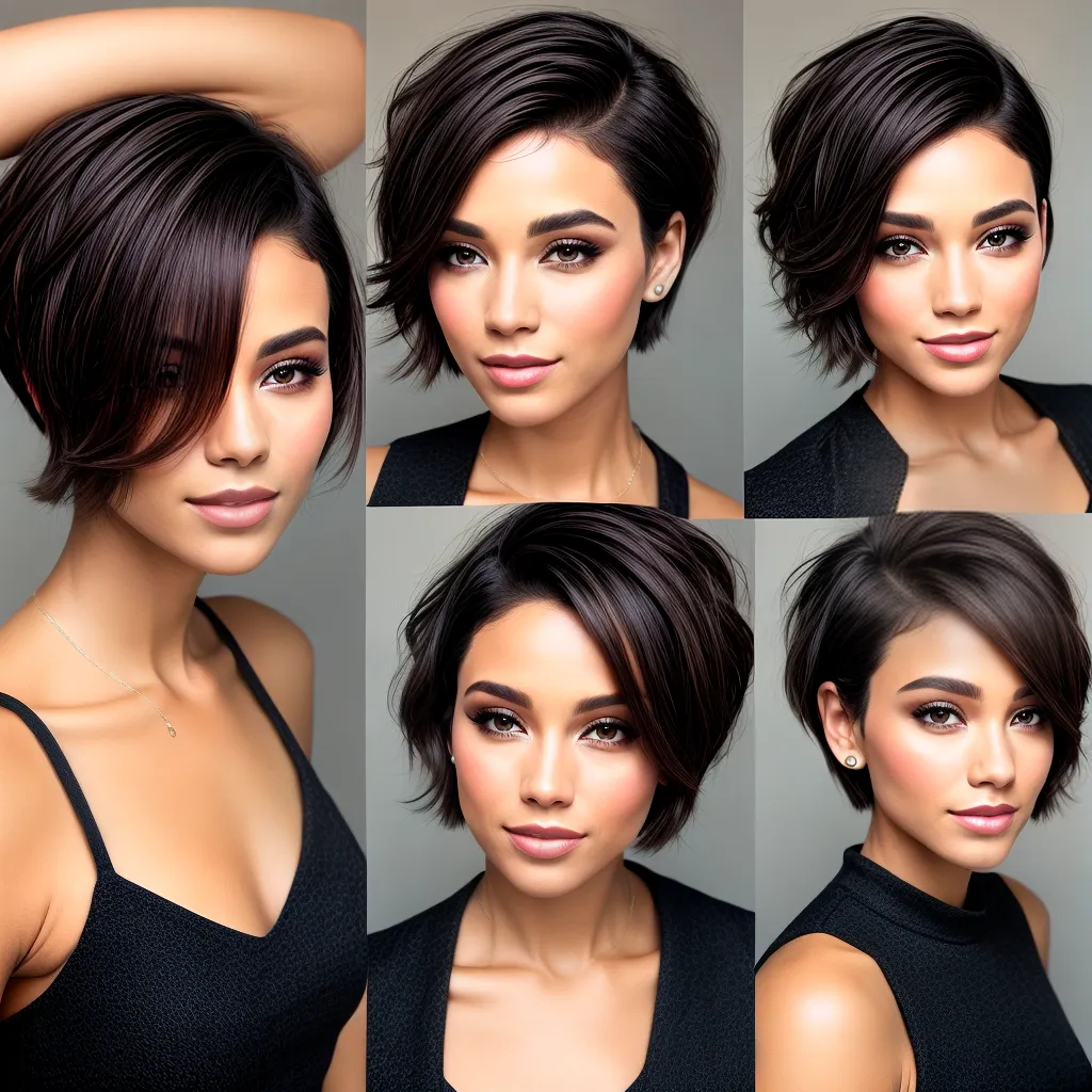 mulher cabelo curto oval penteado
