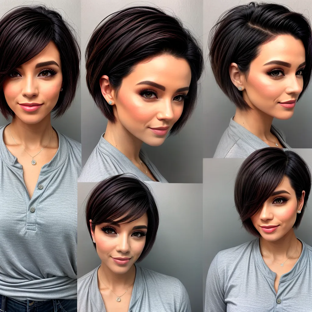 mulher moderna cabelo curto sofisticada